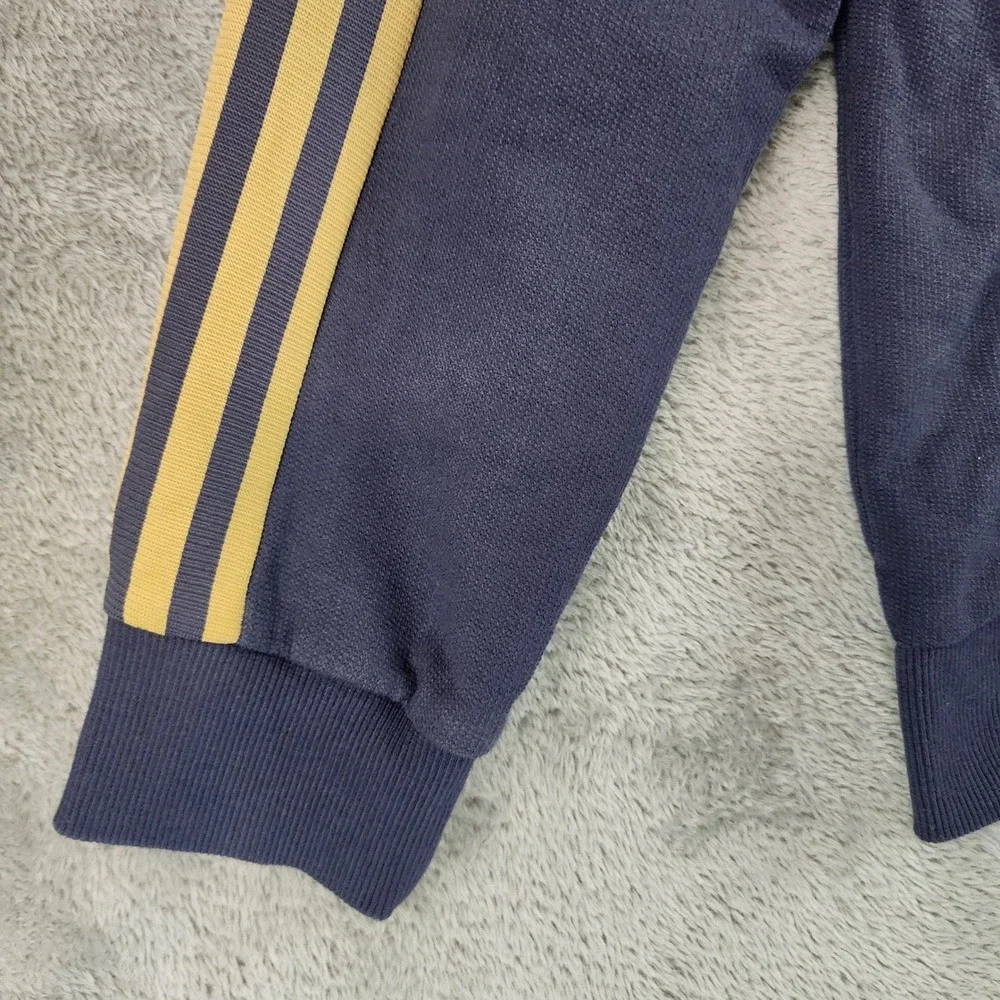 Adidas Trio Tracksuit Mens Large Jacket Medium Joggers Navy Blue Gold Set - Picture 15 of 16